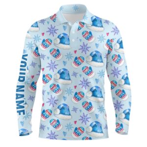 Watercolor Blue Christmas Golf Men’s Polo Shirt&hellip;