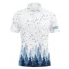 Watercolor Blue Leaves Tropical Pattern Men’s Golf Polo Shirt Personalized Golf Tops For Men, Golf Polo Shirt, Golf Shirts