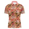 Watercolor Blue Leaves Tropical Pattern Men’s Golf Polo Shirt Personalized Golf Tops For Men, Golf Polo Shirt, Golf Shirts