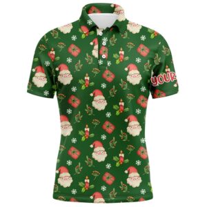 Watercolor Christmas Santa Gifts Green Golf Men&hellip;
