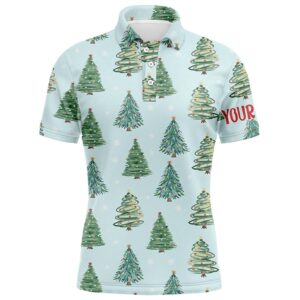 Watercolor Christmas Trees Seamless Pattern Men’s Golf&hellip;