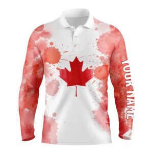 Watercolor Grunge Canada Flag Men s Golf Polo Shirts Canadian Patriotic Golf Shirts For Men Golf Polo Shirt Golf Shirts 2 exwinh.jpg