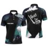 Watercolor Mint Tropical Palm Leaves Men’s Golf Polo Shirt Customized Funny Golf Tops For Men, Golf Polo Shirt, Golf Shirts