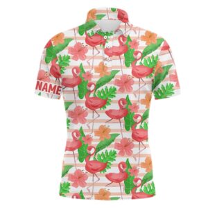 Watercolor Tropical Pink Flamingo Golf Men’s Polo&hellip;