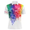 Watercolor White Men’s Golf Polo Shirts Custom Golf Tops For Men’s, Golf Polo Shirt, Golf Shirts