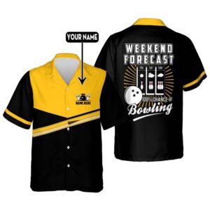 Weekend Forecast Chance Bowling Shirt, Custom Bowling&hellip;