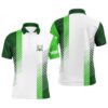 White And Green Men’s Golf Polo Shirts Custom Name Team Men Golf Tops, Best Golf Outfit, Golf Polo Shirt, Golf Shirts