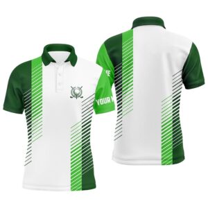 White And Green Men’s Golf Polo Shirts&hellip;