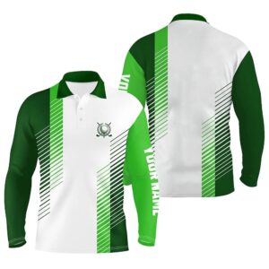 White And Green Men’s Golf Polo Shirts&hellip;