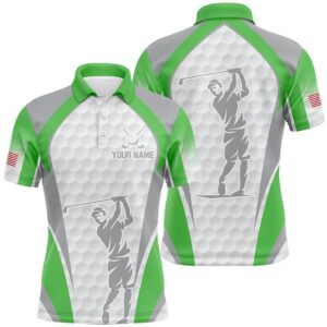 White And Green Men’s Golf Polo Shirts&hellip;