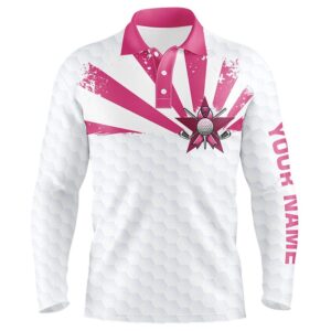 White And Pink Men Golf Polo Shirts&hellip;