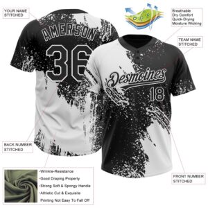 White Black 3D Pattern Abstract Brush Stroke Two Button Unisex Softball Jersey Custom Team Softball Jersey 3 gmlkye.jpg