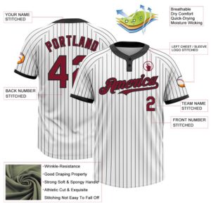 White Black Pinstripe Crimson Two Button Unisex Softball Jersey Custom Team Softball Jersey 3 qhqmkn.jpg