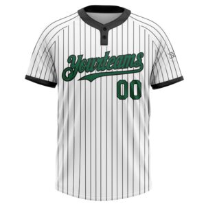 White Black Pinstripe Kelly Green Two Button Unisex Softball Jersey Custom Team Softball Jersey 2 aaqnwb.jpg