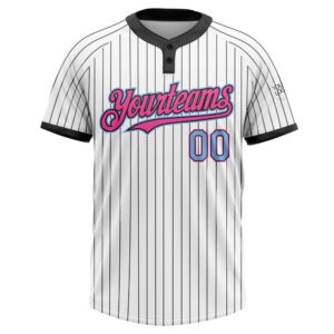 White Black Pinstripe Light Blue Pink Two Button Unisex Softball Jersey Custom Team Softball Jersey 2 pxqlzj.jpg