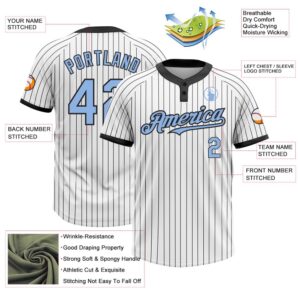 White Black Pinstripe Light Blue Two Button Unisex Softball Jersey Custom Team Softball Jersey 3 vme6qy.jpg