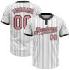 White Black Pinstripe Neon Green Two Button Unisex Softball Jersey, Custom Team Softball Jersey