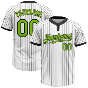 White Black Pinstripe Neon Green Two Button&hellip;