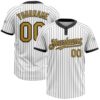 White Black Pinstripe Neon Yellow Two Button Unisex Softball Jersey, Custom Team Softball Jersey