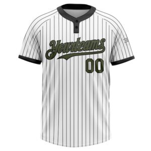 White Black Pinstripe Olive Two Button Unisex Softball Jersey Custom Team Softball Jersey 2 hcsg0k.jpg