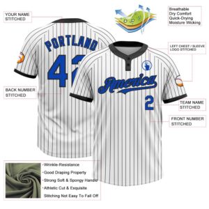 White Black Pinstripe Thunder Blue Two Button Unisex Softball Jersey Custom Team Softball Jersey 3 ktyp5l.jpg