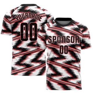 White Black Red Sublimation Soccer Uniform Jersey,&hellip;