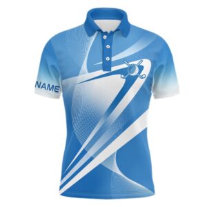 White Blue Custom Name Men’s Golf Polo&hellip;