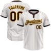 White Brown Orange Two Button Unisex Softball Jersey, Custom Team Softball Jersey