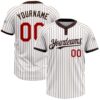 White Crimosn Pinstripe Black Cream Two Button Unisex Softball Jersey, Custom Team Softball Jersey