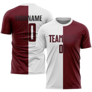 White Crimson Black Sublimation Split Fashion Soccer&hellip;