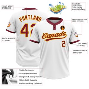 White Crimson Gold Two Button Unisex Softball Jersey Custom Team Softball Jersey 3 lxakqr.jpg