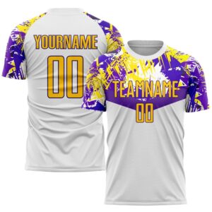 White Gold Purple Sublimation Soccer Uniform Jersey,&hellip;