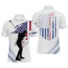 White Golf Ball Skin American Flag Custom Patriotic Men’s Unique Patriot Golf Gifts, Golf Polo Shirt, Golf Shirts