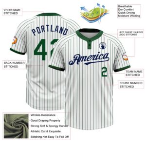 White Green Pinstripe Navy Two Button Unisex Softball Jersey Custom Team Softball Jersey 3 vqfcu2.jpg