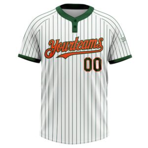 White Green Pinstripe Orange Two Button Unisex Softball Jersey Custom Team Softball Jersey 2 jmmtsm.jpg