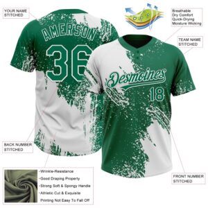 White Kelly Green 3D Pattern Abstract Brush Stroke Two Button Unisex Softball Jersey Custom Team Softball Jersey 3 vxkr8e.jpg