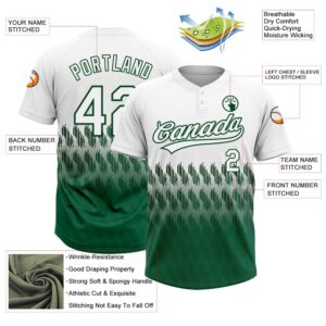 White Kelly Green 3D Pattern Lines Two Button Unisex Softball Jersey Custom Team Softball Jersey 3 uqyr7r.jpg
