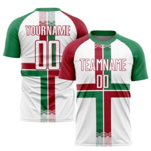 White Kelly Green Crimson Sublimation Mexico Soccer&hellip;
