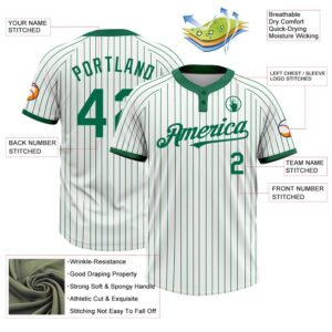White Kelly Green Pinstripe Kelly Green Two Button Unisex Softball Jersey Custom Team Softball Jersey 3 r6te1q.jpg