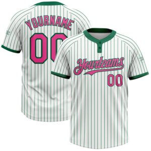 White Kelly Green Pinstripe Pink Two Button&hellip;
