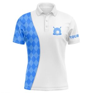White Men’s Golf Polo Shirts Custom Blue&hellip;