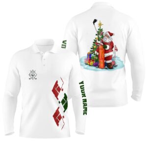 White Men’s Golf Polo Shirts Custom Green&hellip;