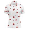 White Men’s Golf Polo Shirts Red Maple Leaves Personalized Canada Golf Shirts For Men, Golf Polo Shirt, Golf Shirts