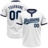 White Navy Light Blue Two Button Unisex Softball Jersey, Custom Team Softball Jersey