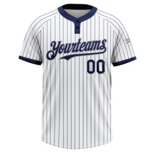 White Navy Pinstripe Gray Two Button Unisex Softball Jersey Custom Team Softball Jersey 2 gx9oka.jpg