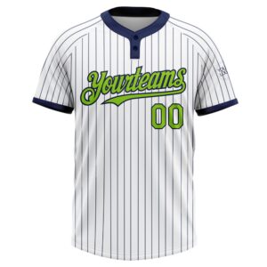 White Navy Pinstripe Neon Green Two Button Unisex Softball Jersey Custom Team Softball Jersey 2 g8ytx6.jpg