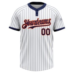 White Navy Pinstripe Orange Two Button Unisex Softball Jersey Custom Team Softball Jersey 2 oavyvq.jpg