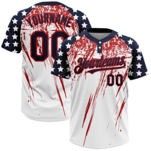 White Navy Red 3D American Flag Fashion&hellip;