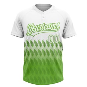 White Neon Green 3D Pattern Lines Two Button Unisex Softball Jersey Custom Team Softball Jersey 2 ygisea.jpg