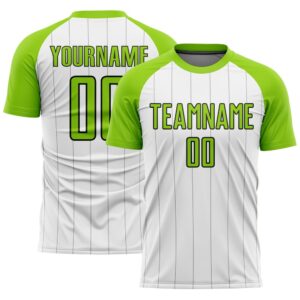 White Neon Green Black Pinstripe Sublimation Soccer&hellip;